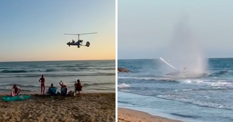 U Italiji se na plažu srušio žirokopter, objavljena snimka