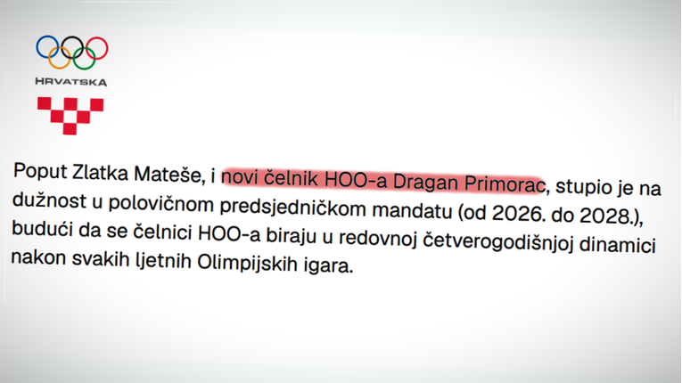 HOO: "Novi čelnik HOO-a Dragan Primorac"