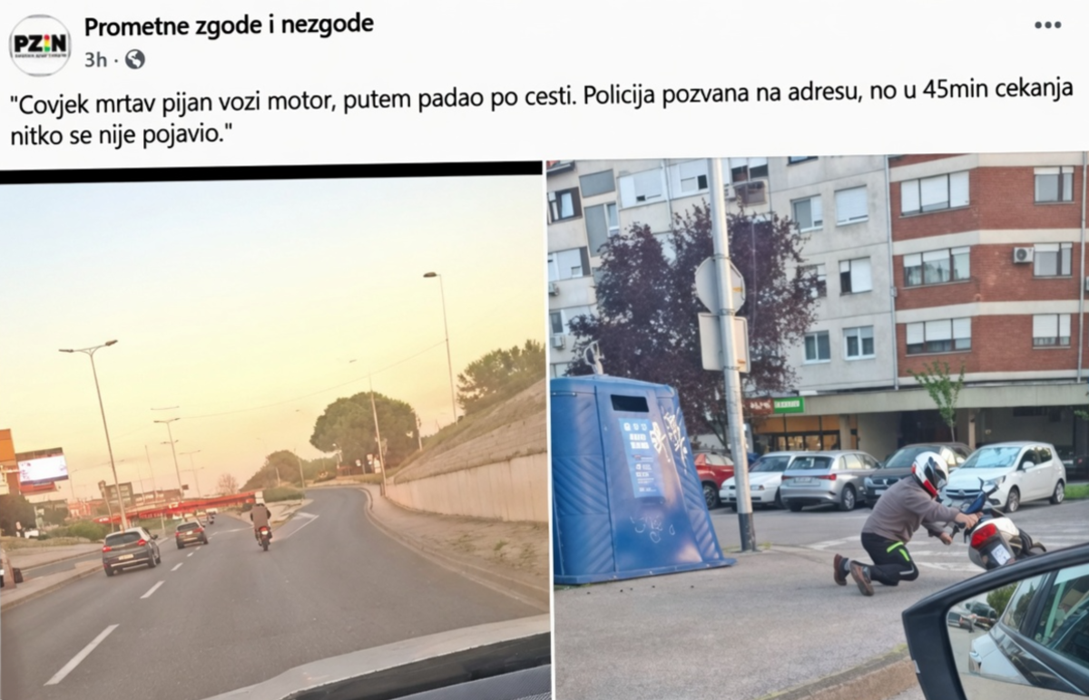 Ljudi snimali pijanog motociklista u Zagrebu. "Policija nije došla 45 minuta"