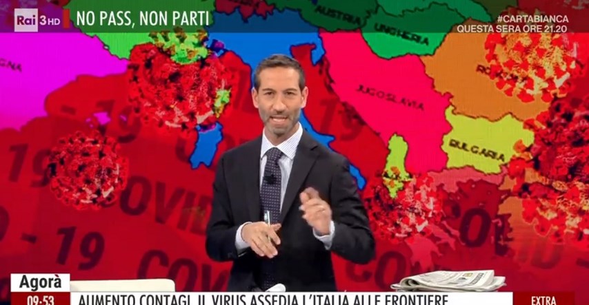 Na talijanskoj televiziji prikazana karta s Istrom kao dijelom Italije i Jugoslavijom