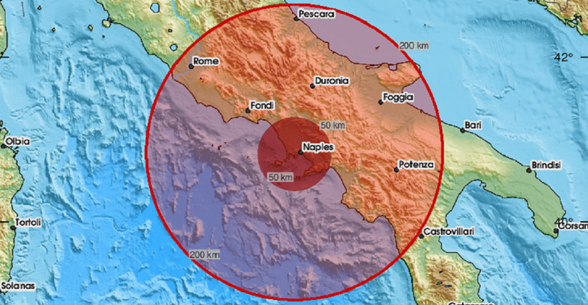 Potres magnitude 4.2 pogodio vulkanska polja kod Napulja