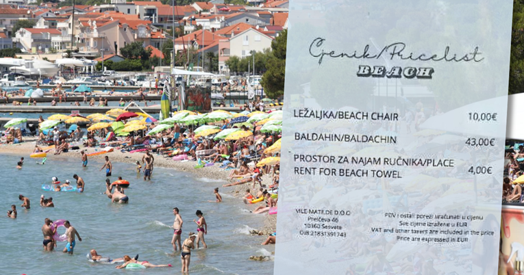 Beach bar u Vodicama naplaćuje mjesto za ručnike. Kažu da se radi o privatnom posjedu