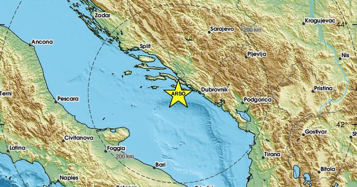 Potres od 3.3 po Richteru u Jadranu