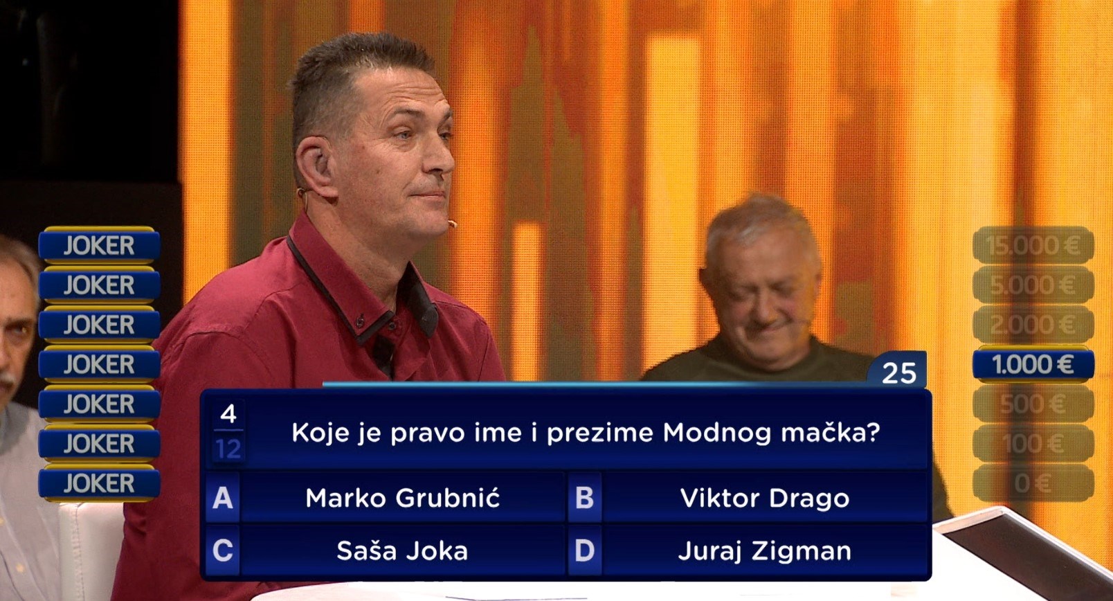 Profesionalni vojnik u Jokeru znao sve do 7. pitanja, onda mu stvari krenule nizbrdo