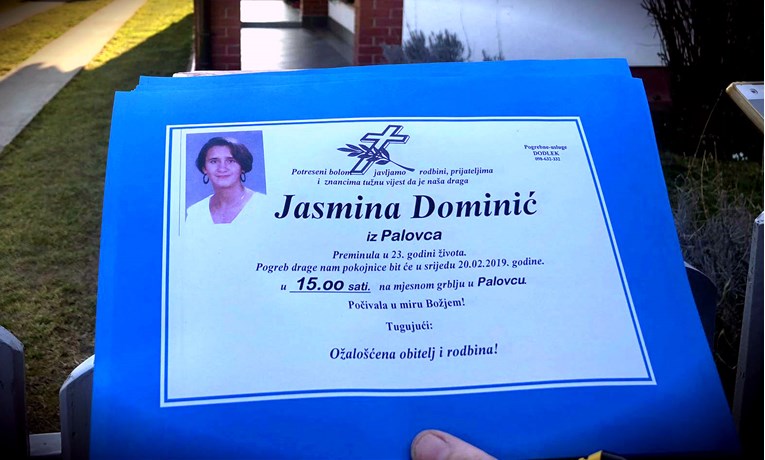 Objavljena osmrtnica Jasmine Dominić, otkriven uzrok smrti