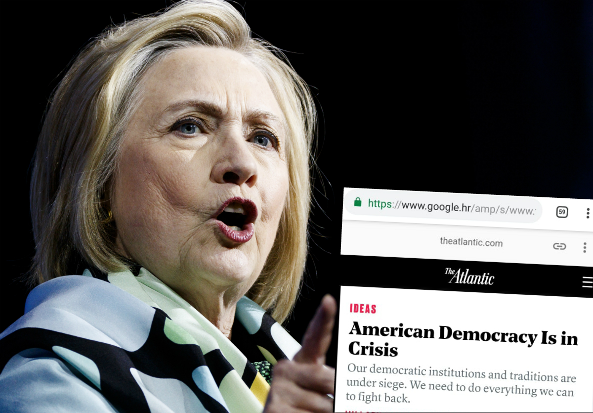 Hillary Clinton za Atlantic: Demokracija propada, Trump ne može potonuti dublje