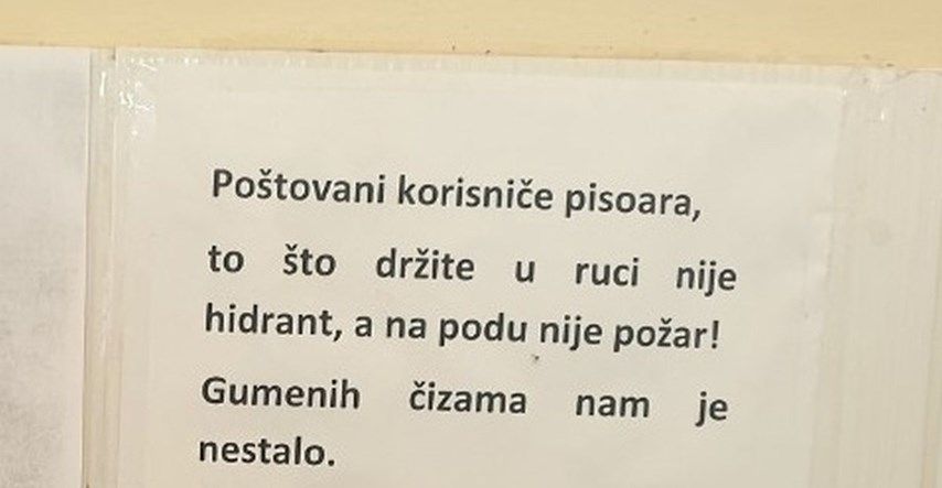 Što mislite o natpisu na WC-u bjelovarske bolnice? "Nestalo čizama, priđi bliže"
