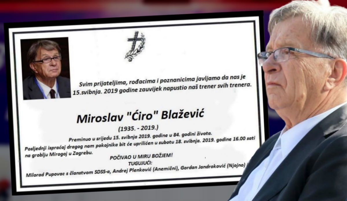 Širi se osmrtnica Ćire Blaževića nakon što je snimio spot za Pupovca