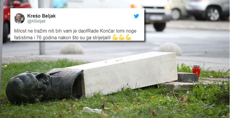 Twitter pun fora o rušenju spomenika Končaru: "I mrtav lomi noge fašistima"