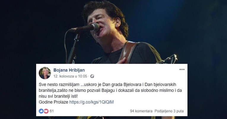 Zamjenica župana želi da Bajaga pjeva na Danu bjelovarskih branitelja