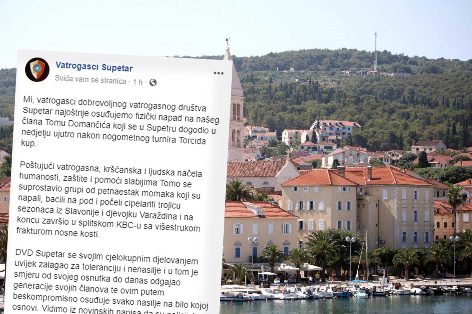 U napadu na sezonce u Supetru stradao i vatrogasac. Završio je u bolnici