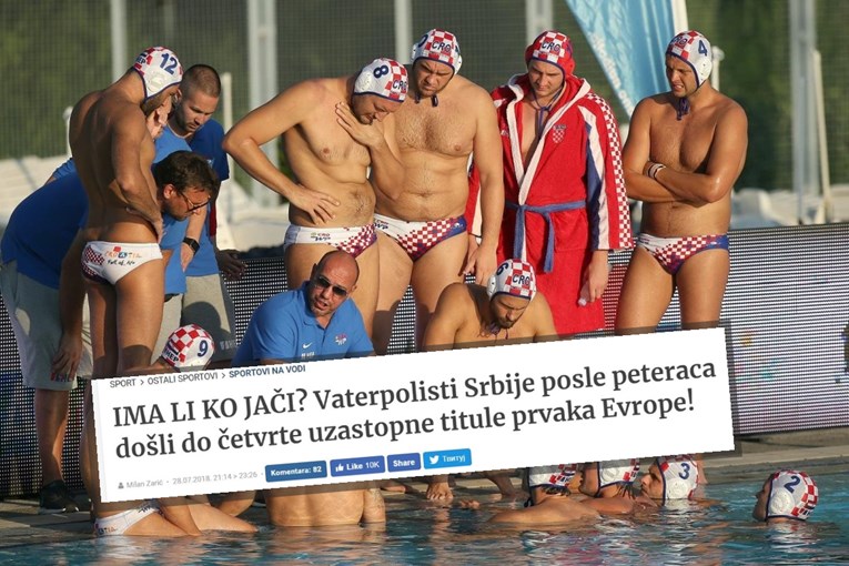 Nevjerojatno: Srpski portal fotku hrvatskih vaterpolista stavio kao pobjedničku