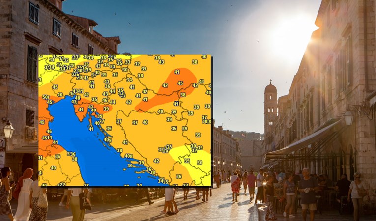 Objavljena karta s prikazom osjeta topline u Hrvatskoj: U 18 sati preko 40°C