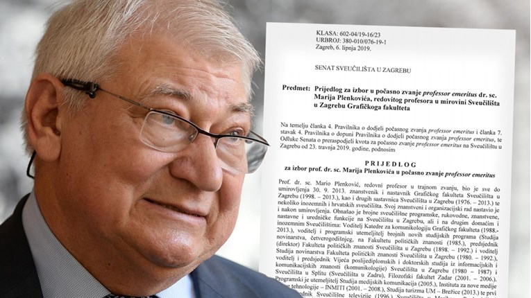 Rektor Boras želi Plenkovićevom ocu dati počasnu titulu emeritusa