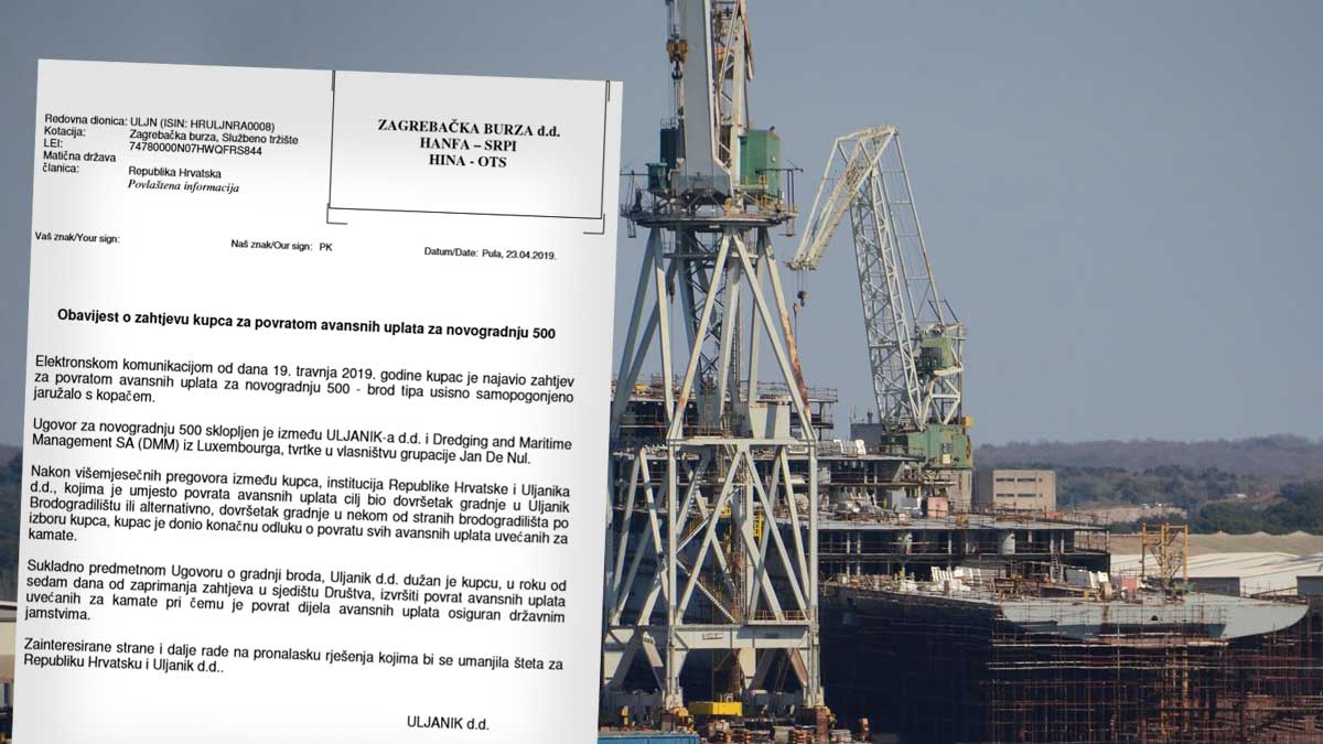 Zadnji naručitelj u Uljaniku naplaćuje jamstva. Platit ćemo to milijardu kuna