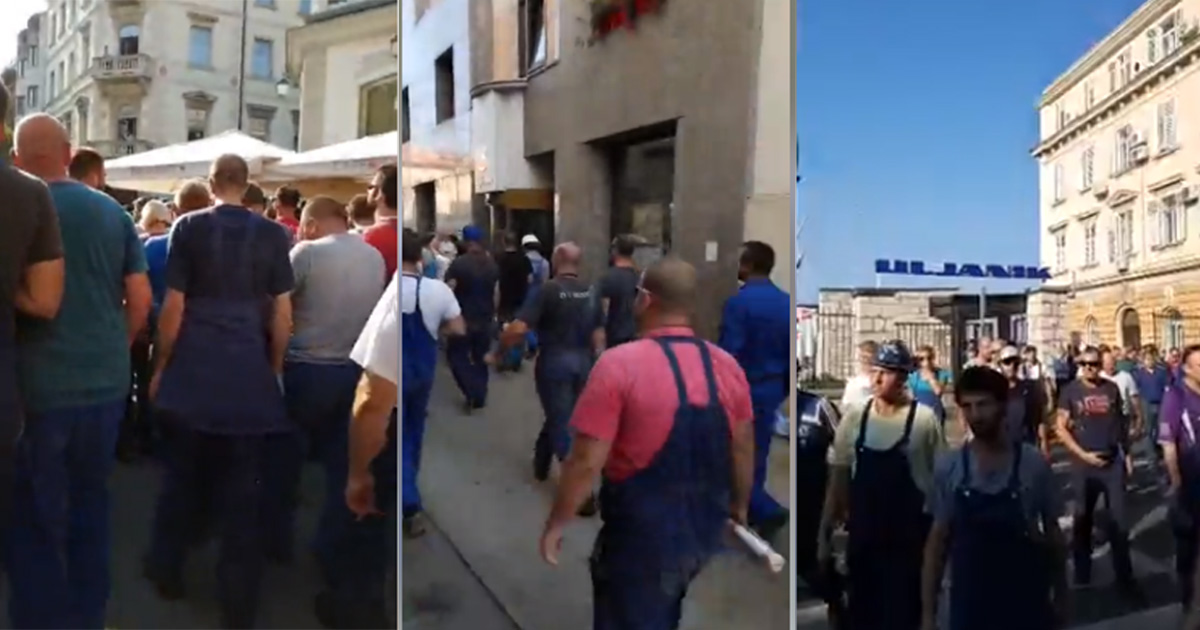 Drugi dan štrajka: Radnici Uljanika hodali Pulom