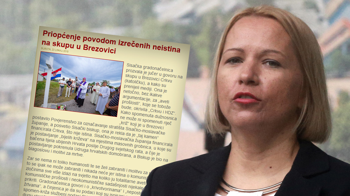Sisački biskupi protiv gradonačelnice: Istina o komunističkim zločinima izlazi na svjetlo dana