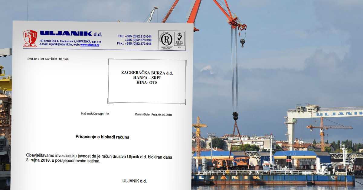 Račun Uljanika u blokadi