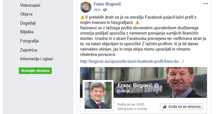 Obrisana stranica na kojoj je slovenski "parlamentarac" nudio povoljne kredite