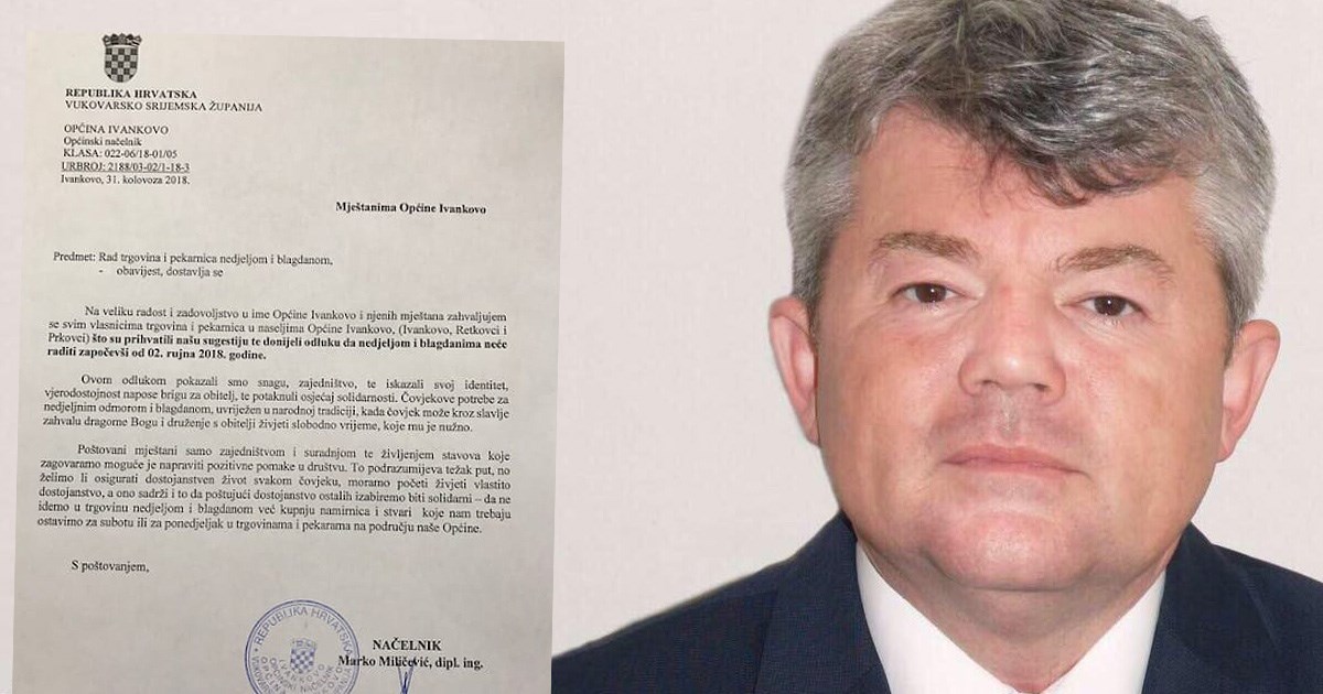 Mala slavonska općina ukinula rad nedjeljom