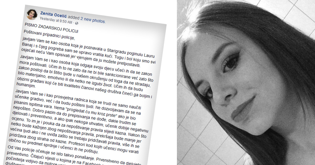 Profesorica iz Našica policiji: Vi ste odgovorni za Laurinu smrt