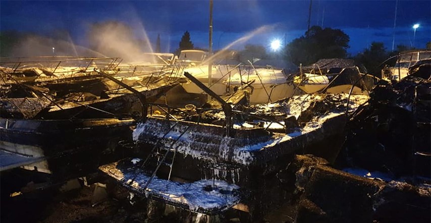 Veliki požar u marini na otoku Krku, izgorjelo više brodica