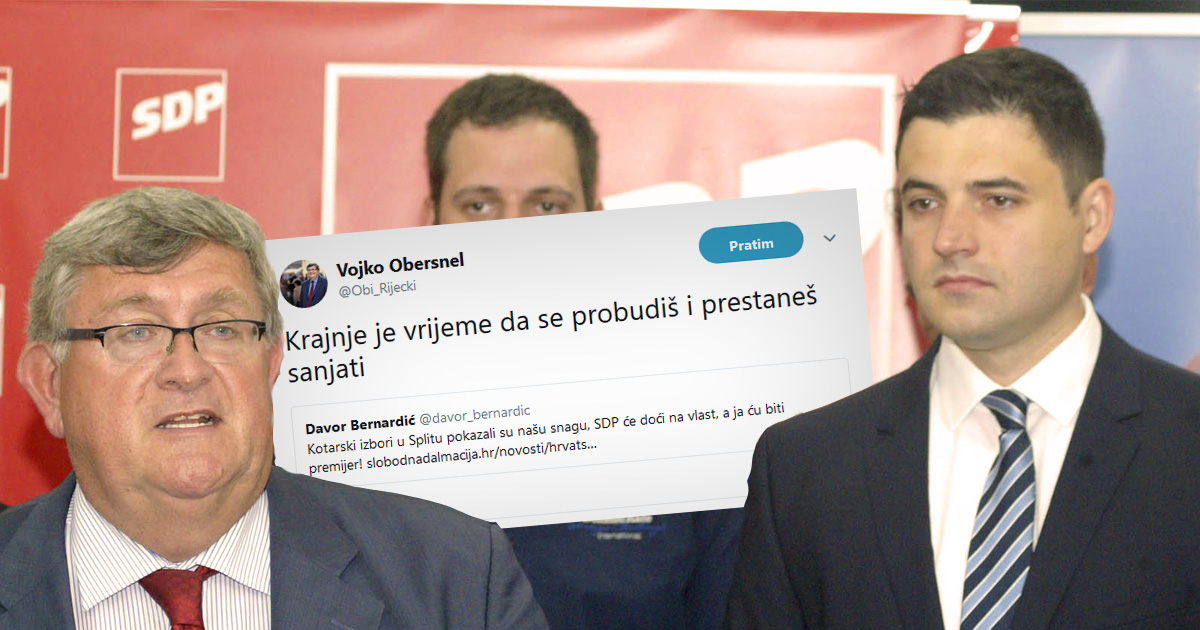 Bernardić: Ja ću biti premijer! Obersnel: Vrijeme je da prestaneš sanjati