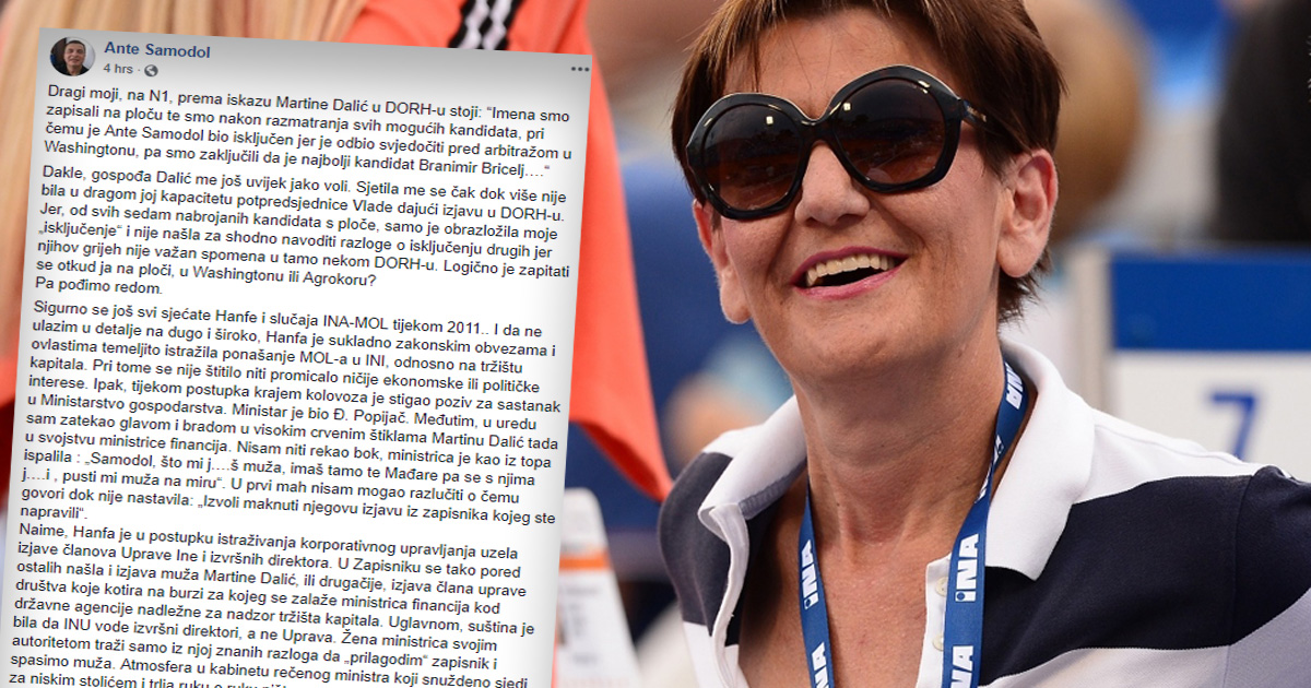 Bivši šef Hanfe optužuje Dalić: Tražila je da joj spasimo muža zbog Ine