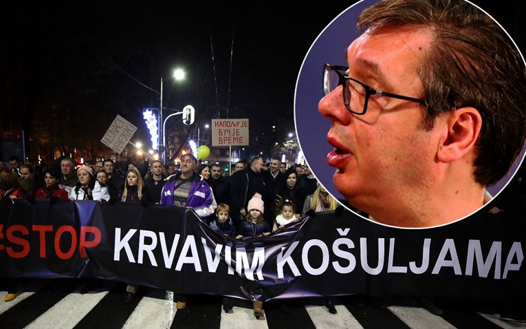 Tisuće prosvjedovale protiv Vučića, on poručuje: "Divljaci, neću vam popustiti"