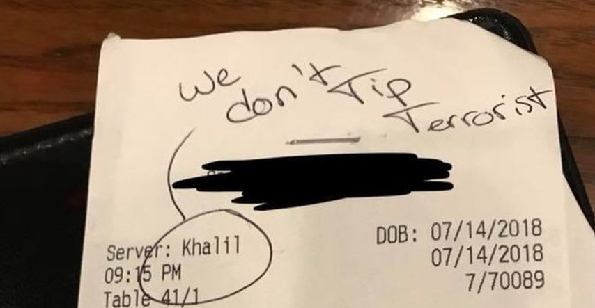 Konobar izmislio da je dobio rasističku poruku na računu
