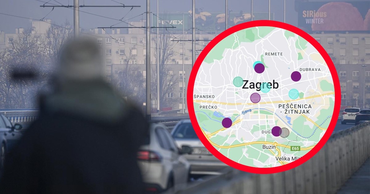 Zrak u Zagrebu je danas jako nezdrav. "Izbjegavajte fizičke aktivnosti na otvorenom"