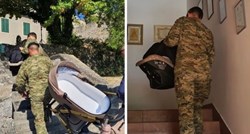 Hrvatski vojnici su danas na tvrđavu u Kninu donijeli bebu. Mama je pjevala himnu