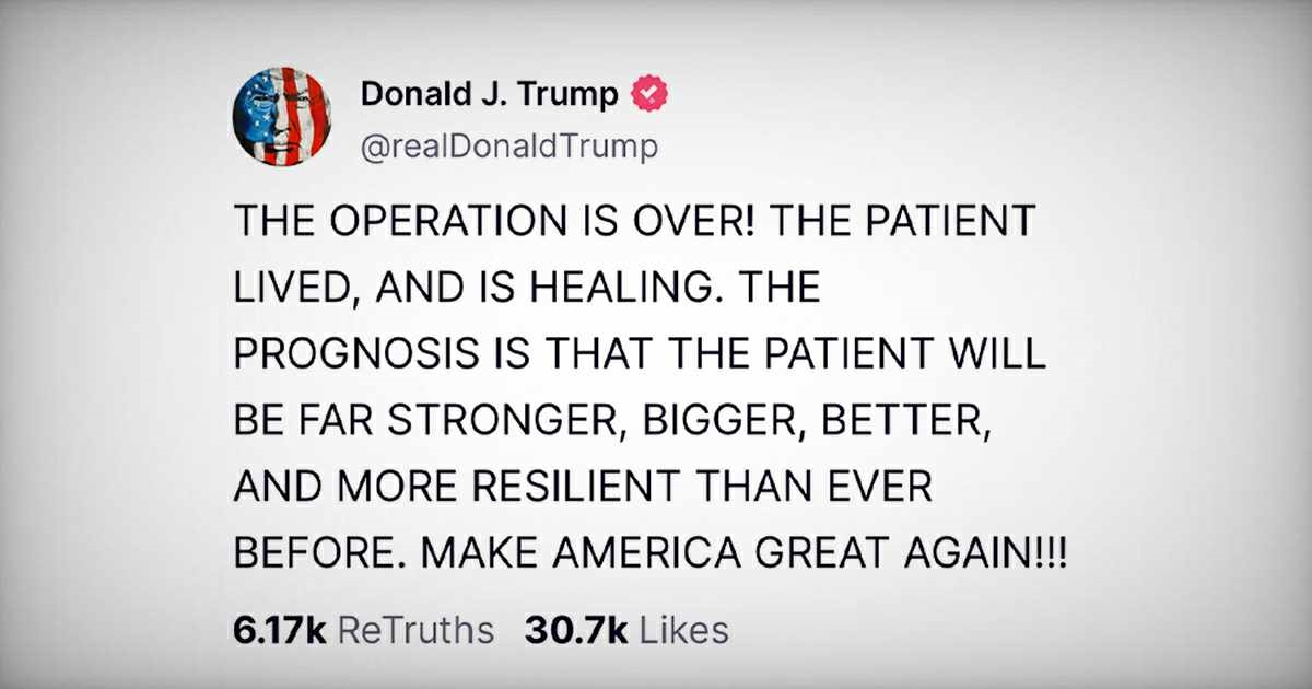 Trump: OPERACIJA JE GOTOVA, PACIJENT JE PREŽIVIO