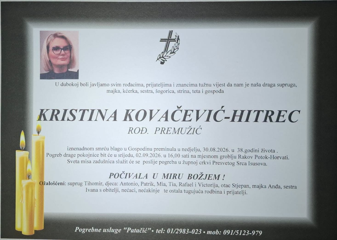 Otkriveni detalji posljednjeg ispraćaja Kristine Kovačević Hitrec