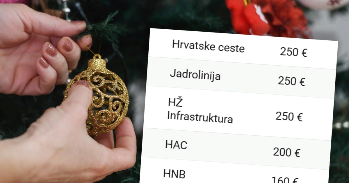 Objavljene božićnice koje će dobiti zaposleni u HAC-u, HŽ-u, Jadroliniji, HNB-u...
