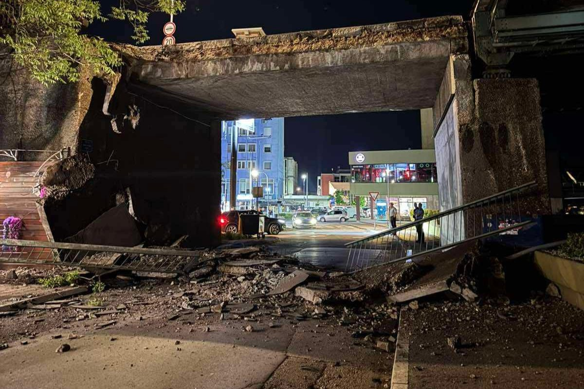 FOTO Obrušio se dio mosta na Graničnom prijelazu Gradiška, prijelaz zatvoren