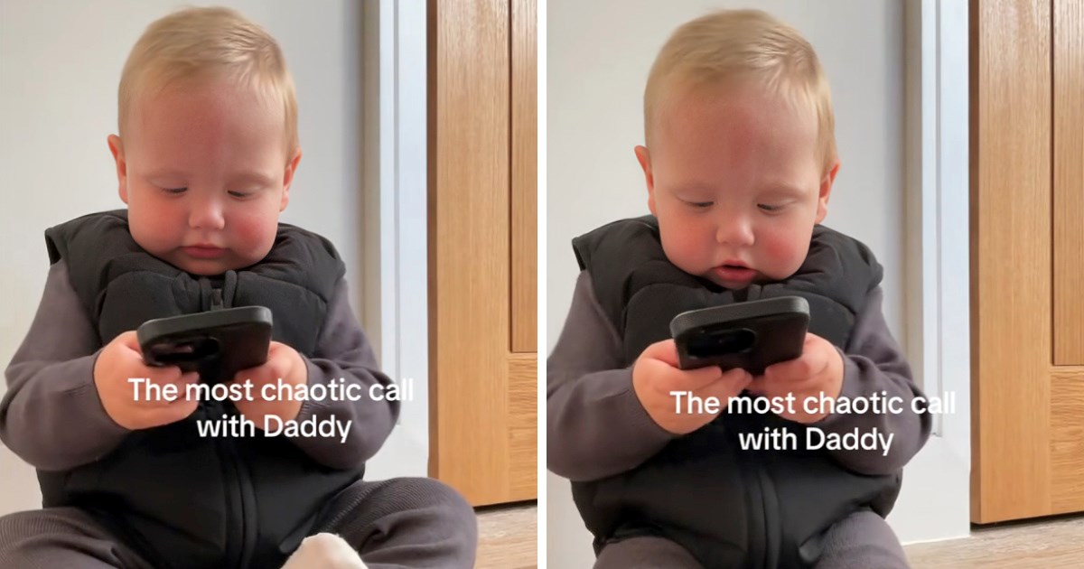 Mama snimila "razgovor" sina s tatom preko telefona. Snimka mami osmijeh na lice