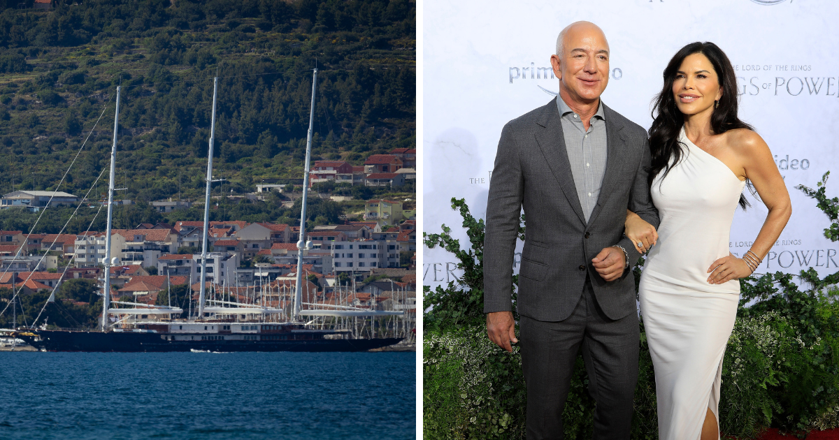 Jeff Bezos i Lauren Sanchez stigli u Hrvatsku? Njegova jahta snimljena kod Kaštela
