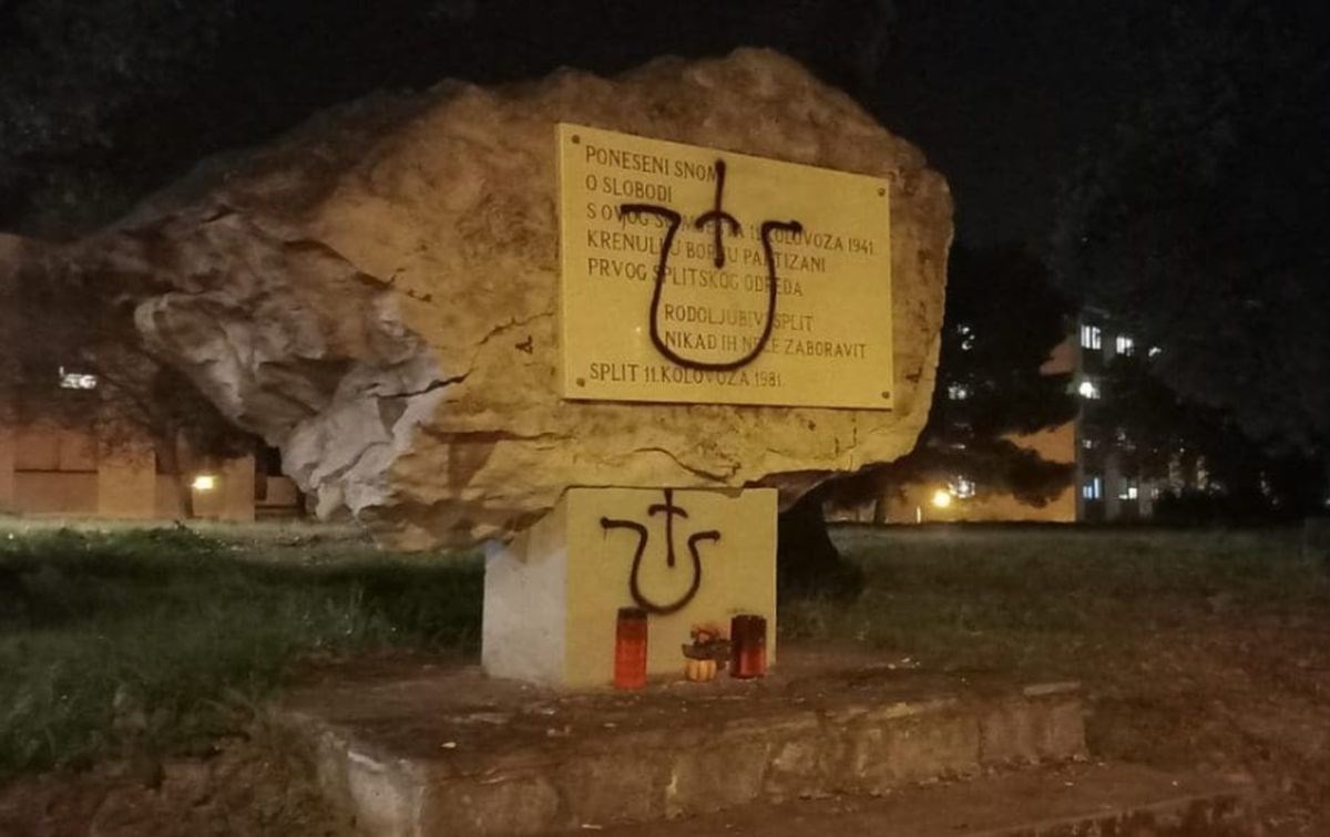 Vandalizirana spomen-ploča partizanskom odredu u Splitu