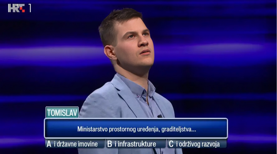 Lovac i natjecatelj u Potjeri nisu znali dovršiti naziv ministarstva. Znate li vi?