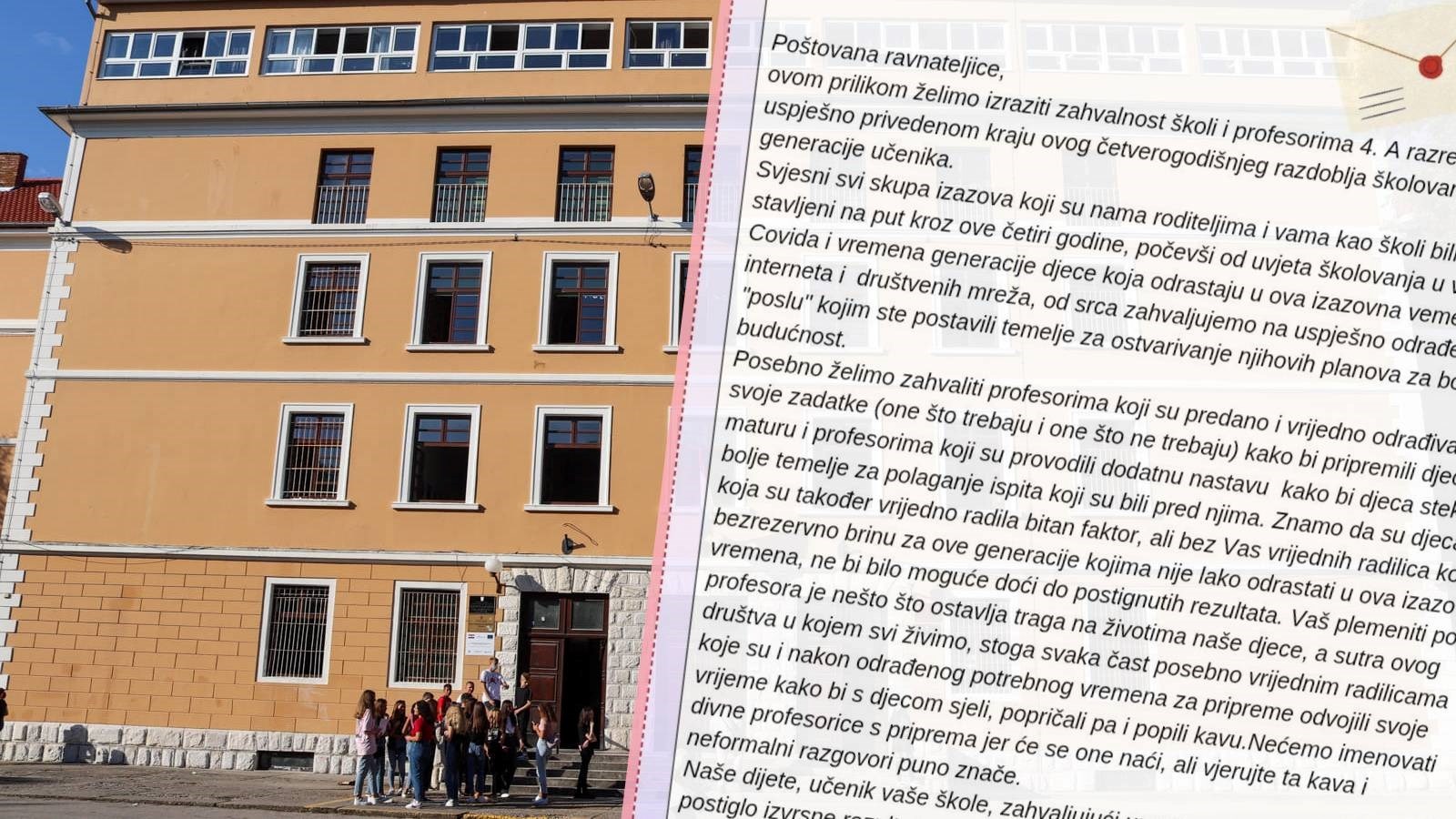 Zadarska gimnazija pokazala kakvo su pismo dobili od roditelja jednog maturanta