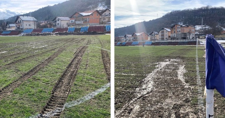 Na ovakvom se terenu odigrala važna utakmica druge lige BiH