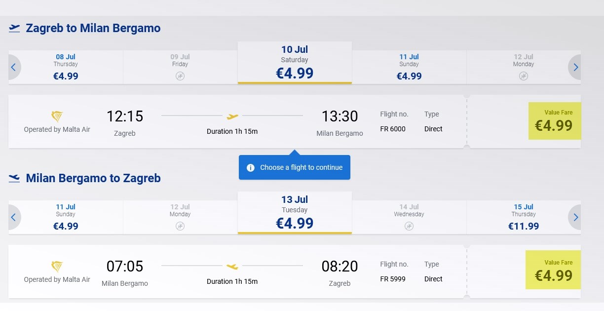 Ryanair od danas povezuje Zagreb s Milanom, povratna karta već od 10 eura