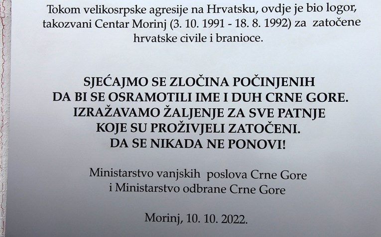 Crna Gora prije par dana postavila ploču Hrvatima koje su mučili. Sad je uklanja