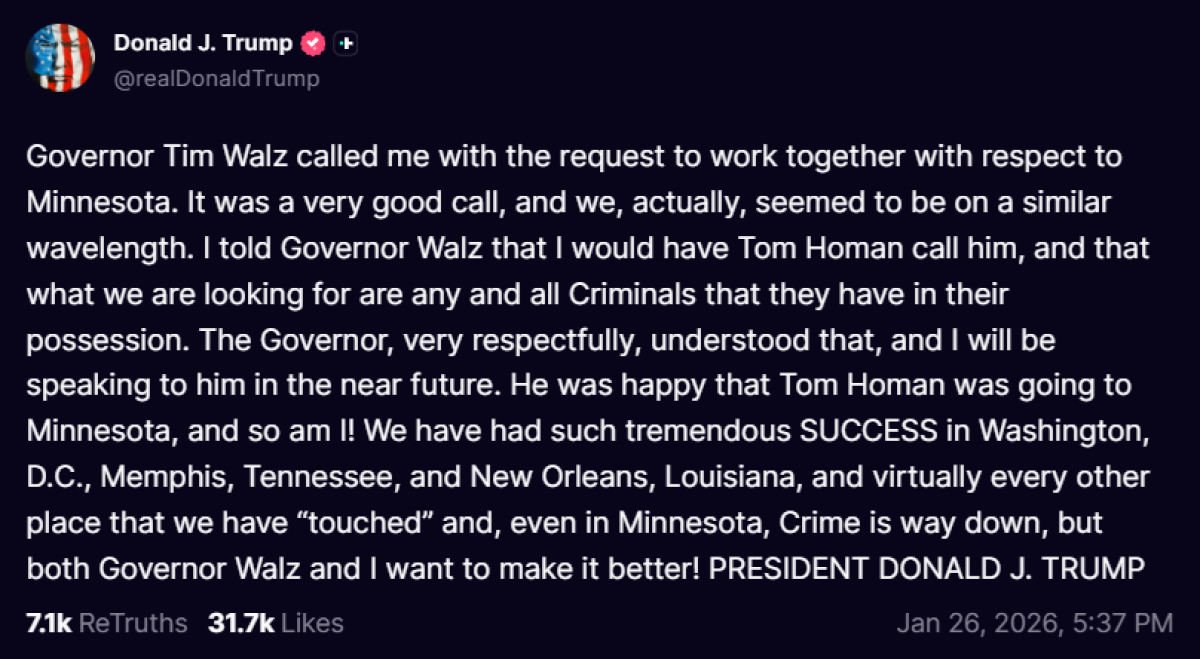 Tko je mogao očekivati ovakvu Trumpovu objavu o guverneru Minnesote