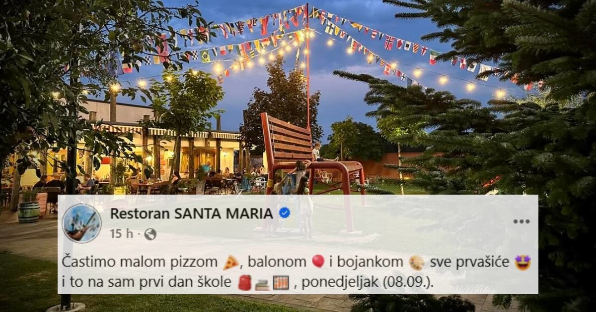 Restoran Santa Maria: Dovedite svoje prvašiće, počastit ćemo ih pizzom i bojankom