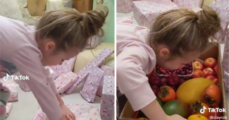 Djevojčica za Božić dobila kutiju s voćem, njezina reakcija postala je hit