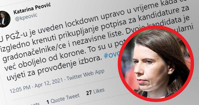 Katarina Peović: Uveden je lockdown upravo kad kreće skupljanje potpisa za izbore
