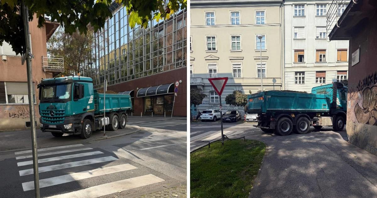 Kamion blokirao nogostup u centru Zagreba, građani bijesni: "Sramota!"