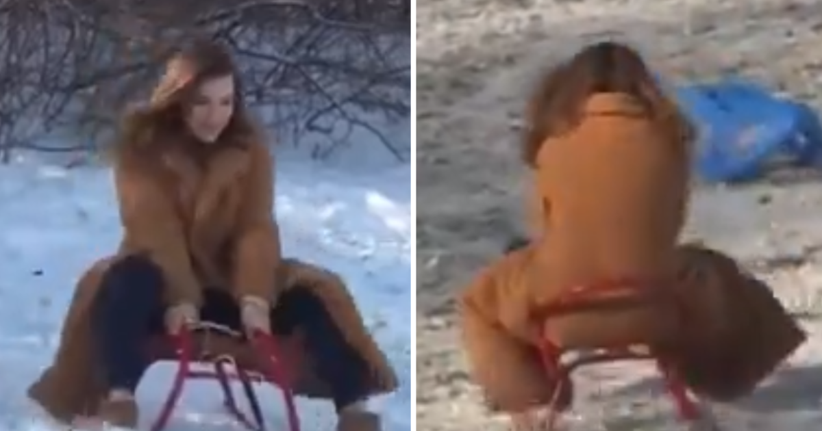 Srpska voditeljica nasmijala Twitter spuštanjem na sanjkama. Video je hit